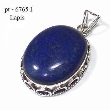 Blue lapis lazuli pure silver pendant